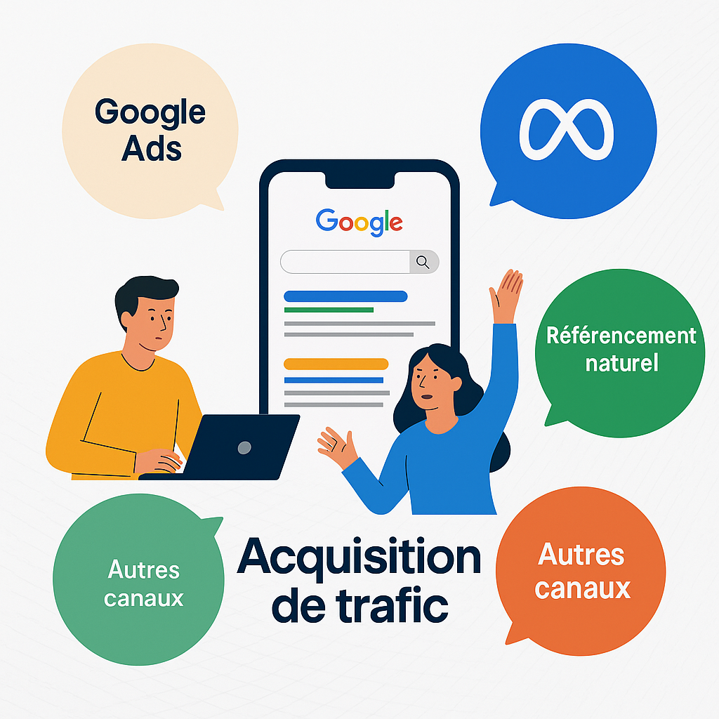 Dashboard d'acquisition de trafic